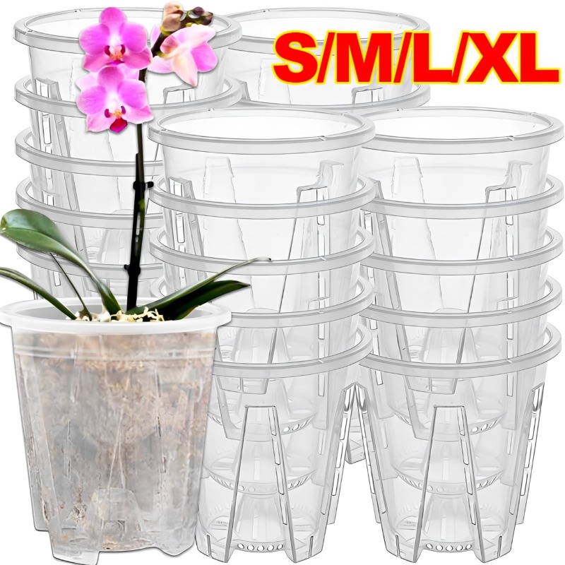 Orchid Potting Mix - S/M/L/XL Clear Root Control Flower Pot