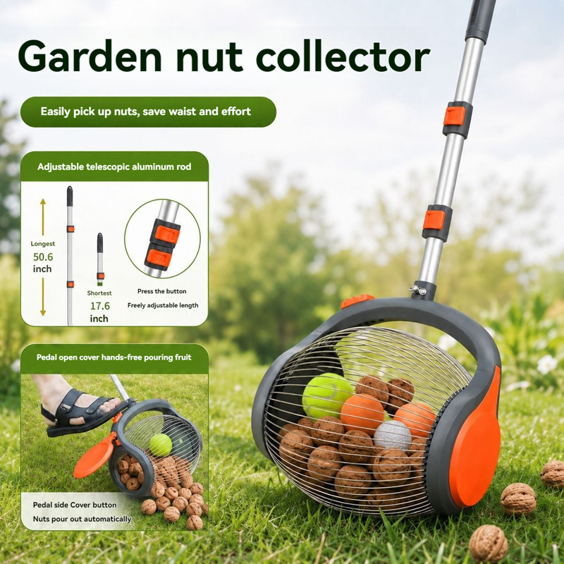 Gardening Hand Tools Yard - 50.6 Inch Lightweight Nut Collector Rolling
