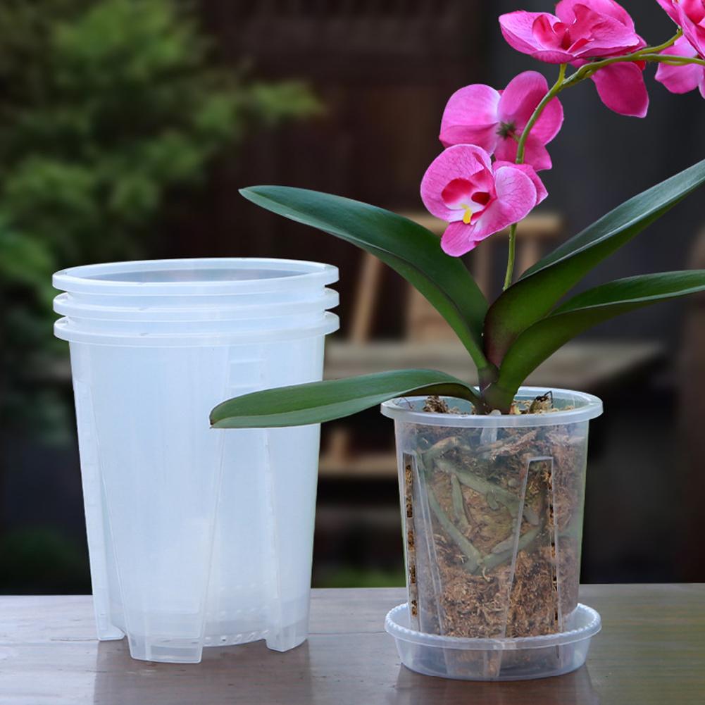 Orchid Potting Mix - Transparent Material Acrylic Planting Pot Drainage
