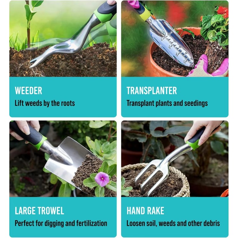 9 Pcs Ergonomic Garden Tool Se - Gardening Hand Tools Yard review and price